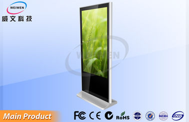 Anti Glare Jaringan Wireless HD LCD Digital Signage Kiosk Floor Stand Kecerahan Tinggi