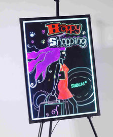 Semi-outdoor LED Kustom diterangi Menulis papan RGB kaca dan depan akrilik