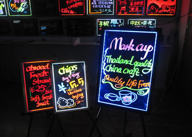 kecerahan tinggi kaca tempered Bar LED Menulis Dewan 50cm x 70cm remote control
