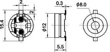 3V SMD Buzzer LCP untuk Komputer, 12 * 5.5mm elektromagnetik transducer, TS 16949-bersertifikat