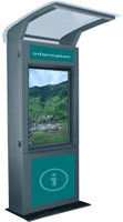 W3 stainless steel tahan air informasi touchscreen luar kios dengan Waterpro inframerah